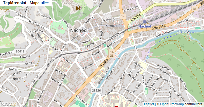 Teplárenská - mapa ulice
