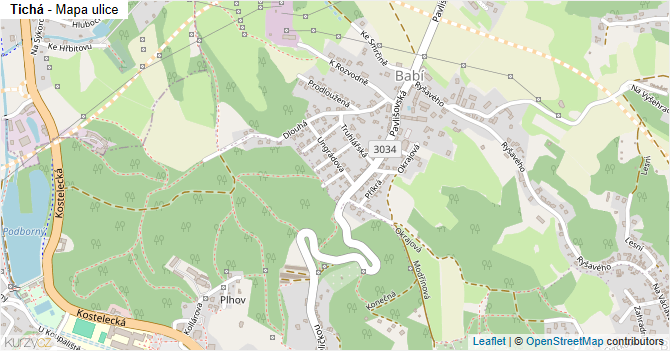 Tichá - mapa ulice