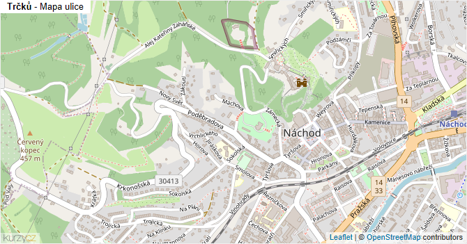 Trčků - mapa ulice