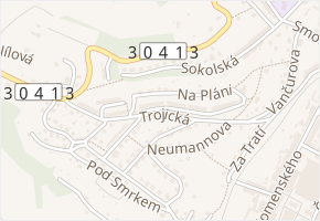 Trojická v obci Náchod - mapa ulice