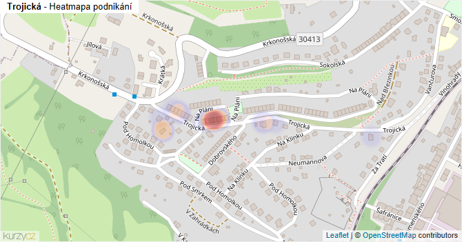 Trojická - mapa podnikání