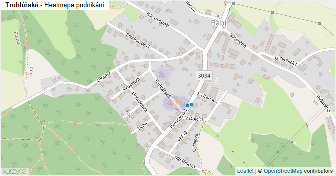 Truhlářská - mapa podnikání