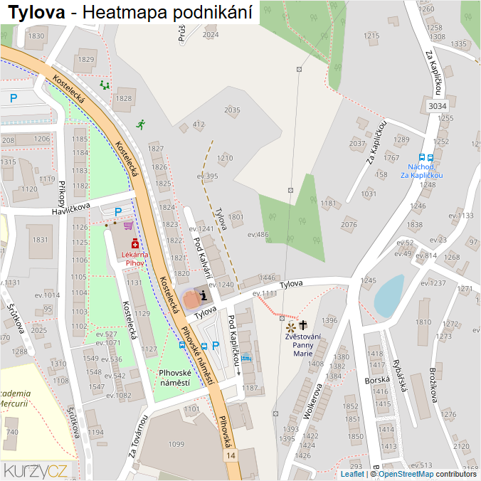 Mapa Tylova - Firmy v ulici.