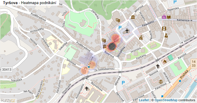Tyršova - mapa podnikání