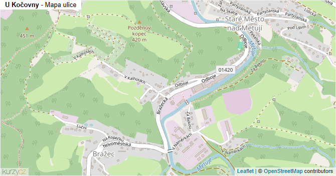 U Kočovny - mapa ulice