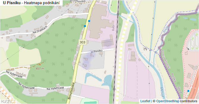 U Písníku - mapa podnikání