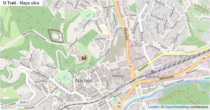 U Trati - mapa ulice