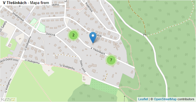 V Třešinkách - mapa firem