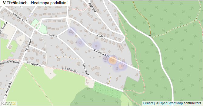 V Třešinkách - mapa podnikání
