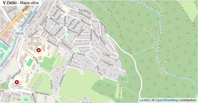 V Zátiší - mapa ulice