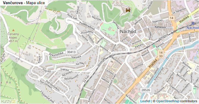 Vančurova - mapa ulice