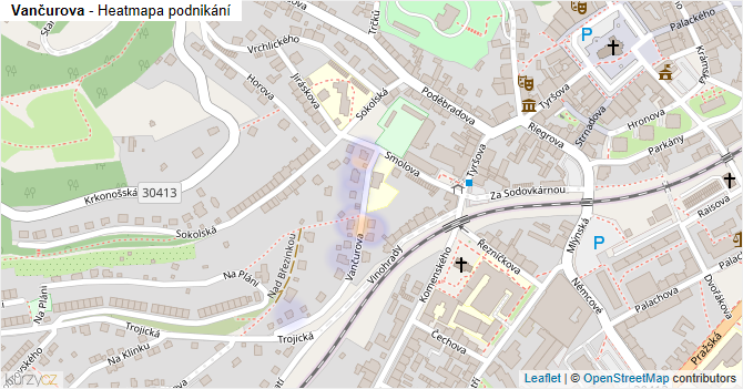 Vančurova - mapa podnikání