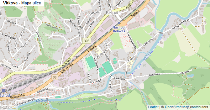 Vítkova - mapa ulice