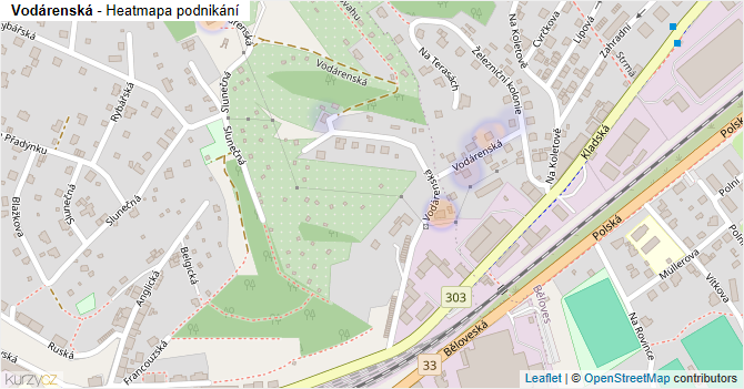 Vodárenská - mapa podnikání