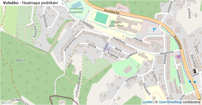 Volného - mapa podnikání