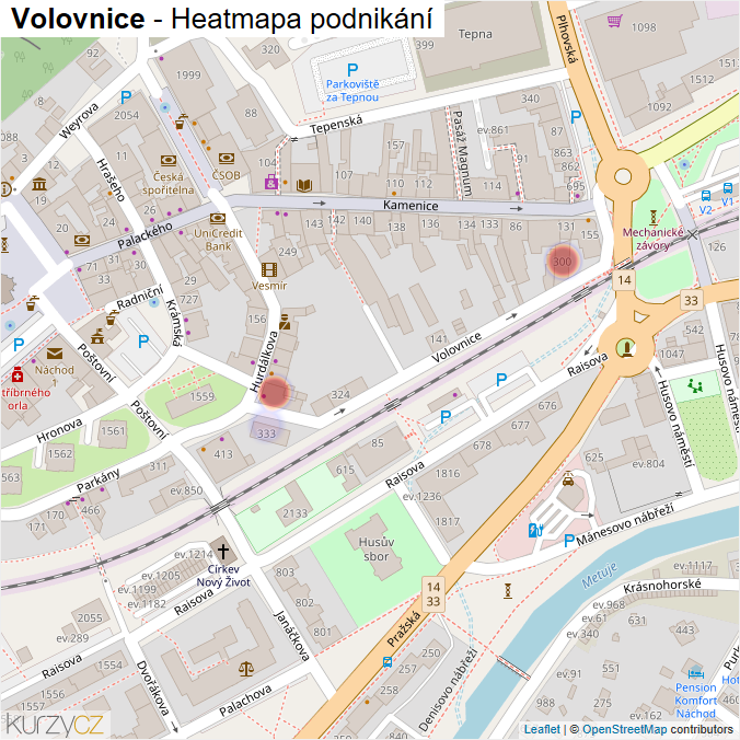 Mapa Volovnice - Firmy v ulici.