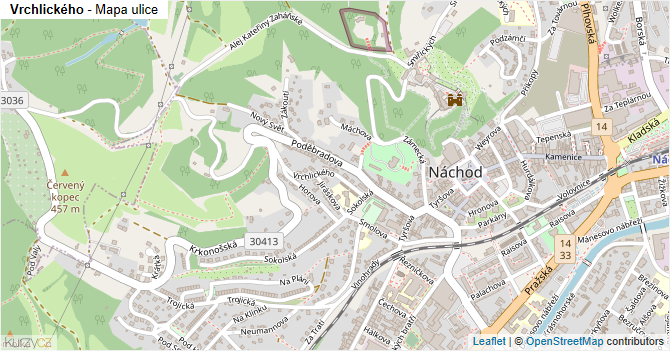 Vrchlického - mapa ulice