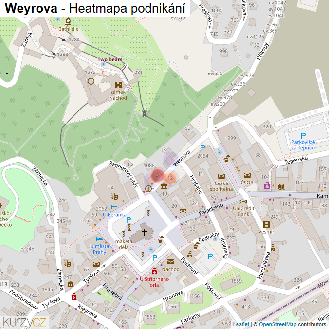 Mapa Weyrova - Firmy v ulici.