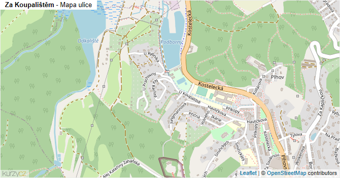 Za Koupalištěm - mapa ulice