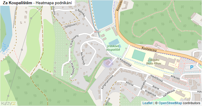 Za Koupalištěm - mapa podnikání