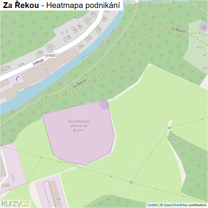 Mapa Za Řekou - Firmy v ulici.