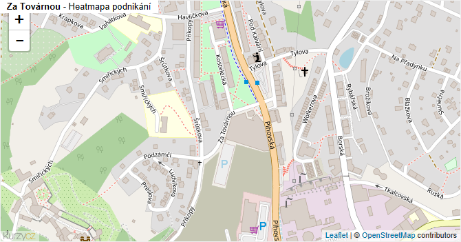 Za Továrnou - mapa podnikání