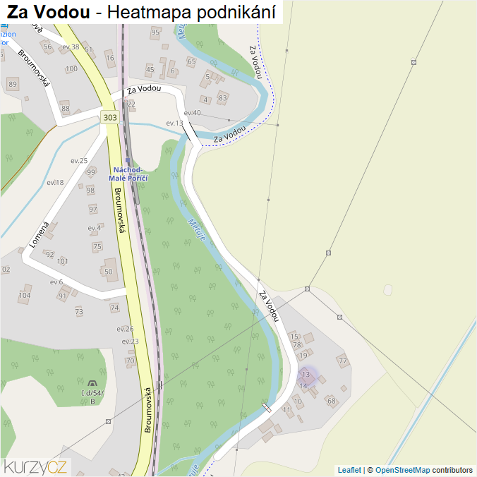 Mapa Za Vodou - Firmy v ulici.