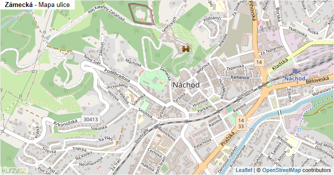 Zámecká - mapa ulice