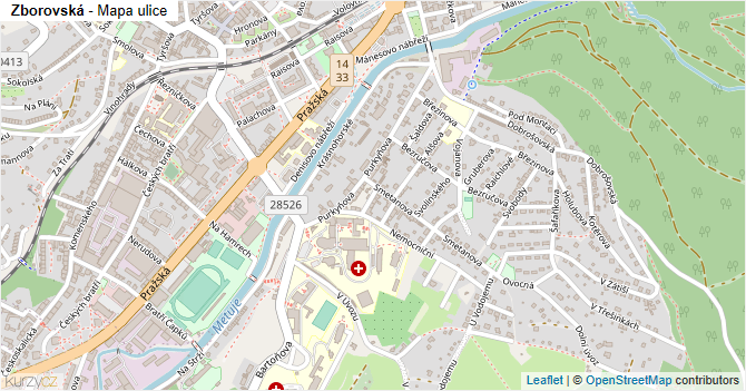 Zborovská - mapa ulice