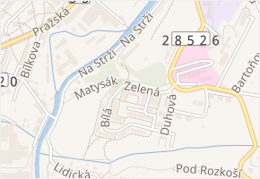 Zelená v obci Náchod - mapa ulice