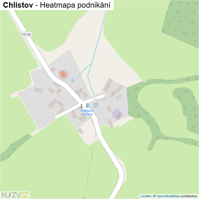Mapa Chlístov - Firmy v části obce.