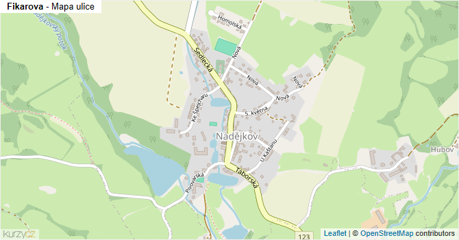 Fikarova - mapa ulice
