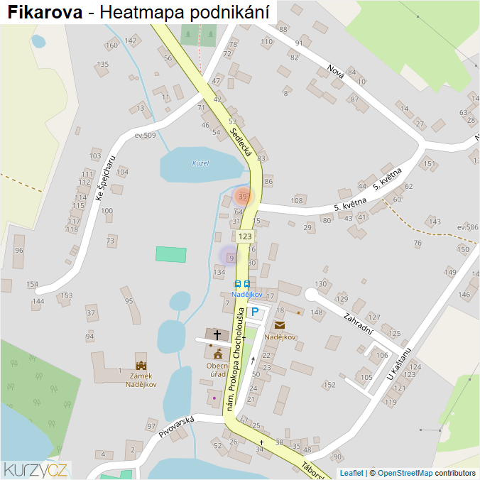 Mapa Fikarova - Firmy v ulici.