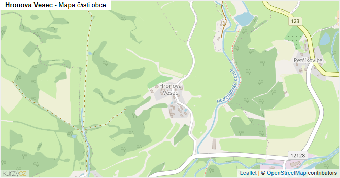 Hronova Vesec - mapa části obce