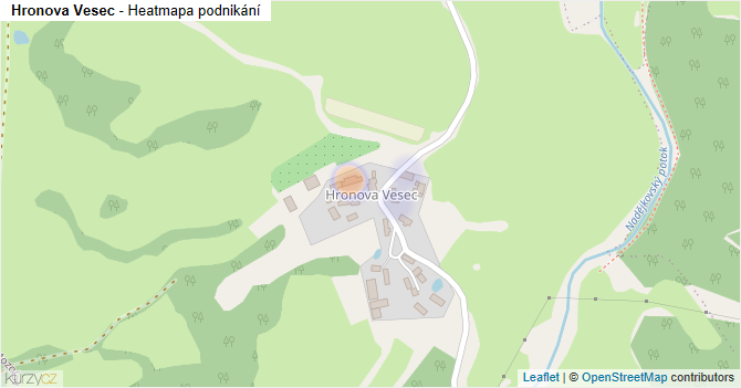 Hronova Vesec - mapa podnikání