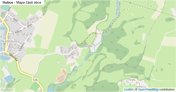 Hubov - mapa části obce