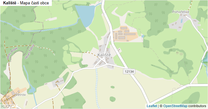 Kaliště - mapa části obce