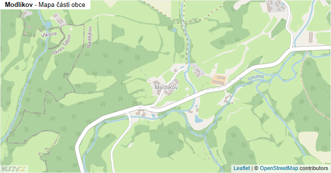 Modlíkov - mapa části obce