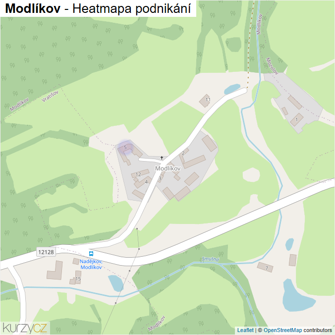Mapa Modlíkov - Firmy v části obce.