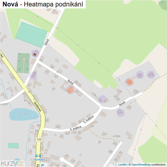 Mapa Nová - Firmy v ulici.