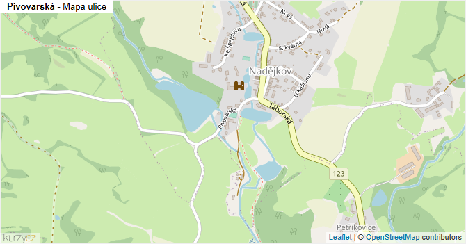 Pivovarská - mapa ulice