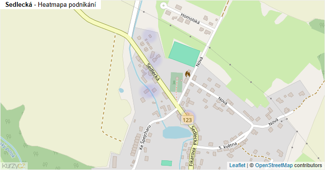 Sedlecká - mapa podnikání