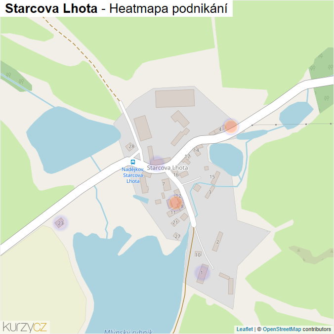 Mapa Starcova Lhota - Firmy v části obce.