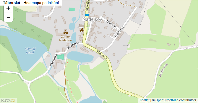 Táborská - mapa podnikání