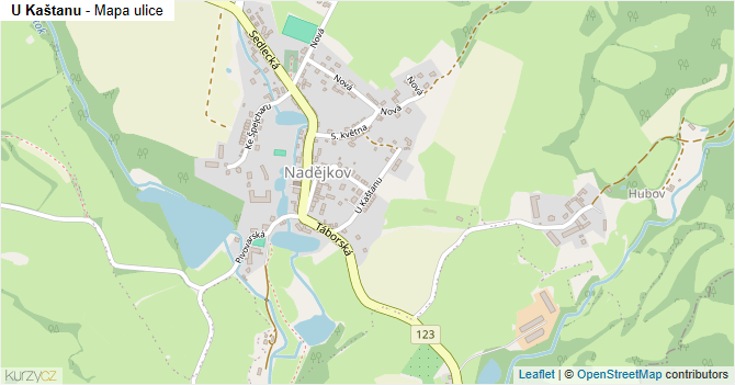 U Kaštanu - mapa ulice