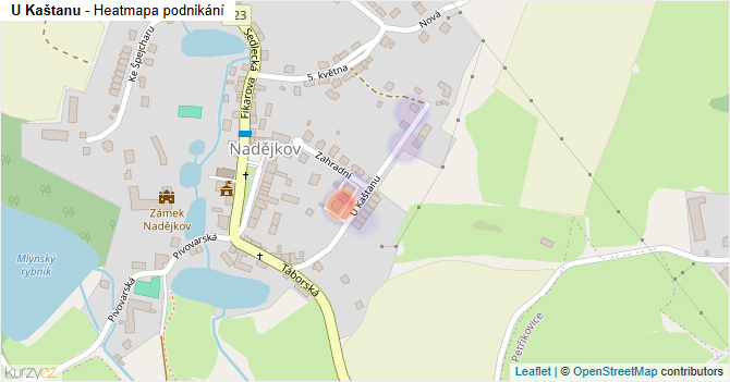 U Kaštanu - mapa podnikání