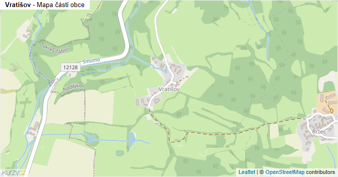 Vratišov - mapa části obce