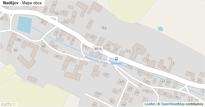 Nadějov - mapa obce