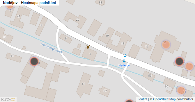 Nadějov - mapa podnikání