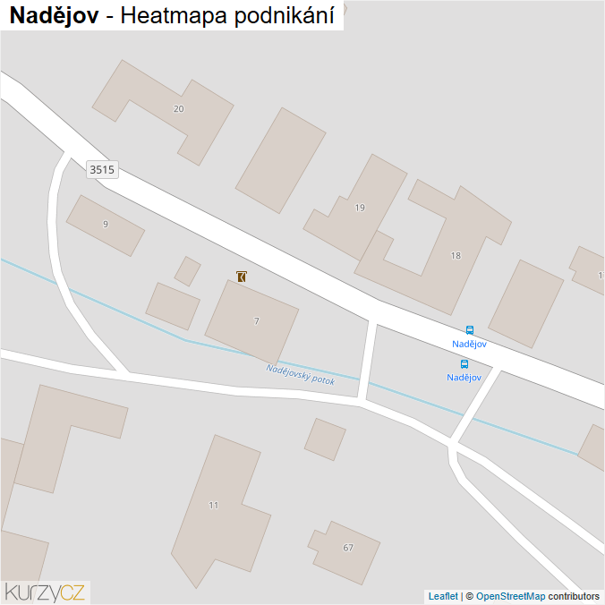 Mapa Nadějov - Firmy v obci.